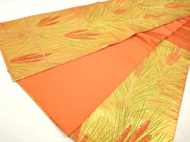 平和屋着物◎六通柄袋帯 草花文 つくし 金糸 正絹 逸品 DAAZ8858qa