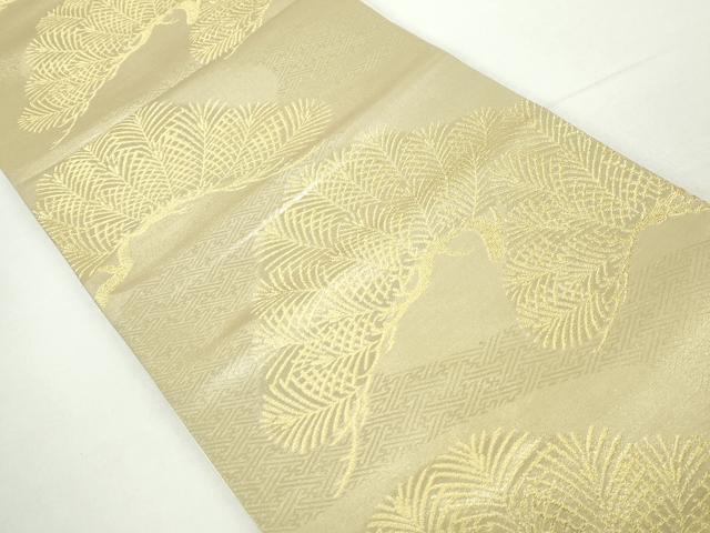 平和屋着物◎六通柄袋帯 枝松文 金糸 正絹 逸品 DAAZ8921qa