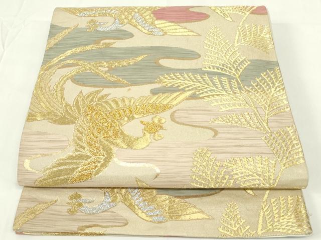 平和屋着物◎六通柄袋帯 鳳凰文 金銀糸 正絹 逸品 DAAZ9018qp