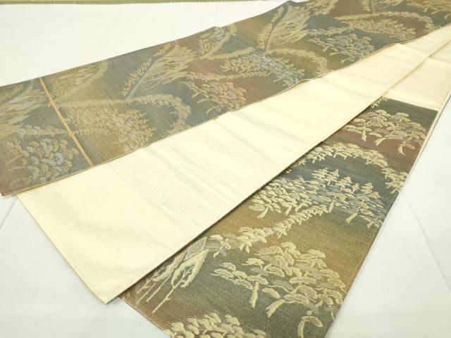 平和屋着物◎六通柄袋帯 風景文 金糸 引箔 正絹 逸品 DAAZ9051qp