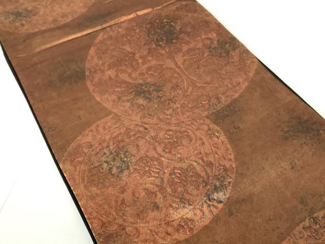 平和屋着物◎六通柄袋帯 ふくれ織 鳳凰花文 引箔 正絹 逸品 DAAZ9069qp
