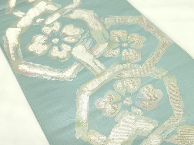 平和屋着物◎六通柄袋帯 亀甲花文 八桂錦 金銀糸 正絹 逸品 DAAZ9107qp