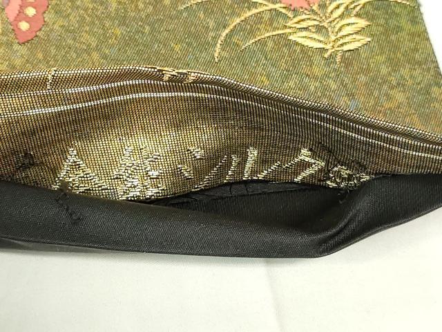 平和屋着物◎六通柄袋帯 唐織 花蝶文 全能シルク箔 正絹 逸品 DAAZ9421qp