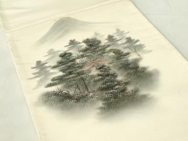 平和屋着物◎太鼓柄袋帯 作家物 手描き 風景文 正絹 逸品 DAAZ9499qp