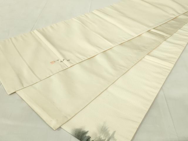 平和屋着物◎太鼓柄袋帯 作家物 手描き 風景文 正絹 逸品 DAAZ9499qp