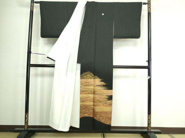 平和屋着物■豪華黒留袖 松 暈し染め 金彩 正絹 逸品 DAAZ9787sf