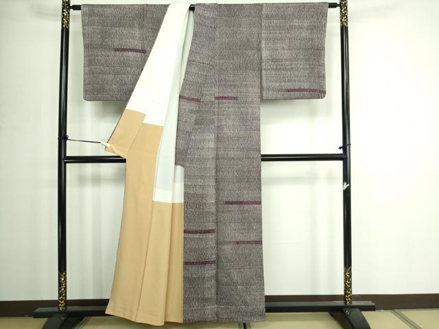 平和屋着物■上質な小紋 横段花文 正絹 逸品 DAAZ9810sf