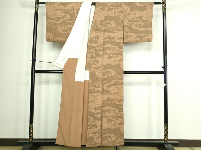 平和屋着物■上質な小紋 風景人物文 正絹 逸品 DAAZ9881sf