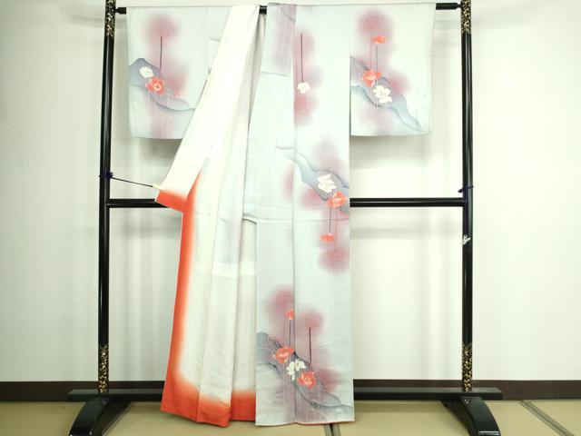平和屋着物■上質な小紋 ろうけつ染め 枝花文 暈し染め 正絹 逸品 DAAZ9936sf