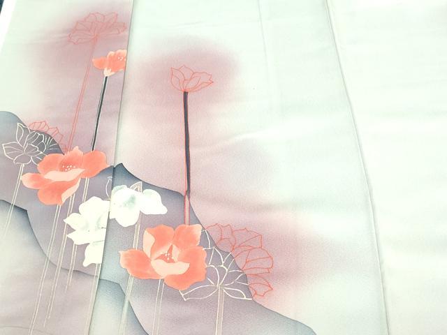 平和屋着物■上質な小紋 ろうけつ染め 枝花文 暈し染め 正絹 逸品 DAAZ9936sf