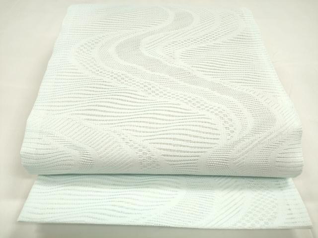 平和屋着物*夏物 全通柄 京袋帯 流水文 藍白色 DABA0012cm
