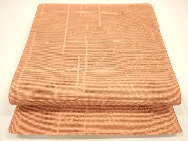 平和屋着物*夏物 八寸名古屋帯 草葉文 金糸 DABA0053cm