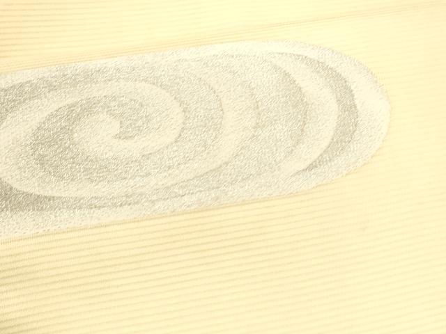 平和屋着物*夏物 九寸名古屋帯 流水文 銀糸 正絹 逸品 DABA0061cm