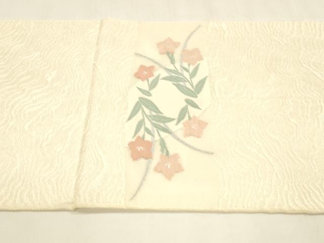 平和屋着物*夏物 太鼓柄袋帯 草花文 正絹 逸品 DABA0068cm