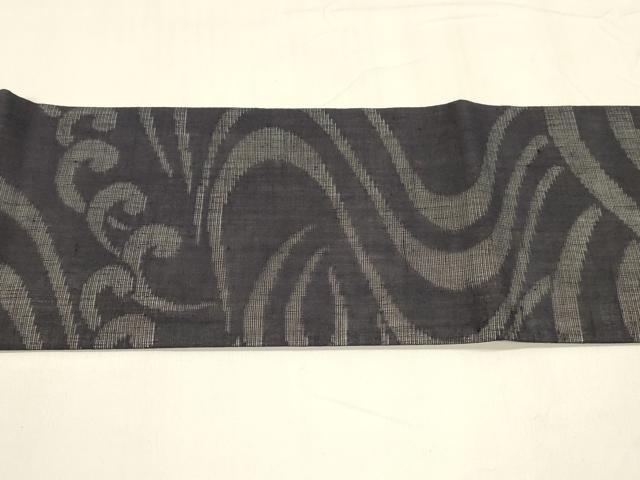 平和屋着物*夏物 つけ帯 流水文 黒地 正絹 逸品 DABA0088cm
