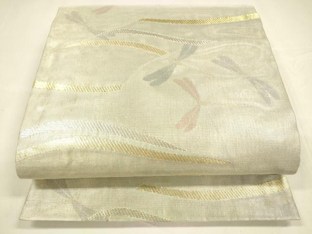 平和屋着物＊夏物　六通柄袋帯　蜻蛉文　金銀糸　引箔　正絹　逸品　DABA0100cm 平和屋着物＊夏物 六通柄袋帯 蜻蛉文 金銀糸 引箔 正絹 逸品