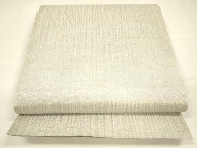 平和屋着物▽スリーシーズン 春夏秋 全通柄袋帯 櫛織 霞文 銀糸 正絹 逸品 DABA0109cm