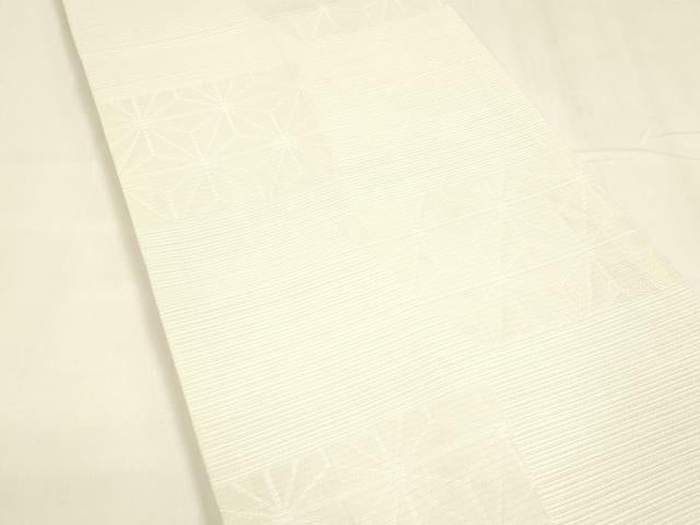 平和屋着物*夏物 全通柄 京袋帯 麻の葉文様 白緑色 DABA0160cm