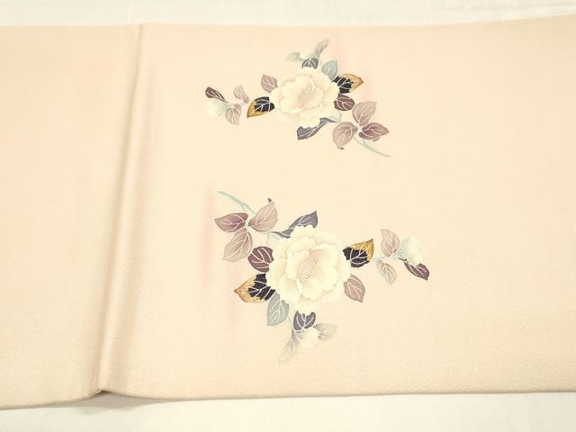 平和屋着物●太鼓柄袋帯 作家物 枝花文 銀通し地 正絹 逸品 DABA0178cm