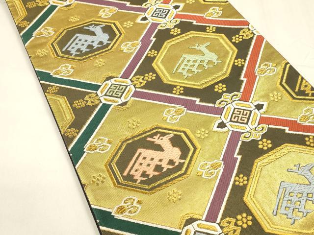 平和屋着物●六通柄袋帯 唐織 有栖川文様 本金引箔 正絹 逸品 DABA0220cm