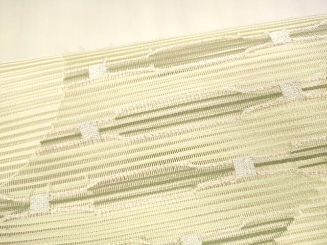 平和屋着物*夏物 絽綴れ つけ帯 抽象文様 銀糸 正絹 逸品 DABA0234cm