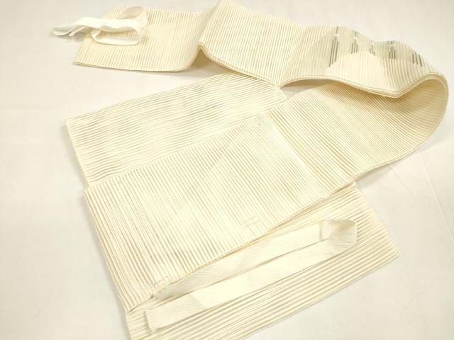 平和屋着物*夏物 絽綴れ つけ帯 抽象文様 銀糸 正絹 逸品 DABA0234cm
