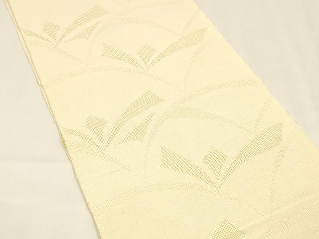平和屋着物*夏物 八寸名古屋帯 抽象文様 蜂蜜色 正絹 逸品 DABA0254cm