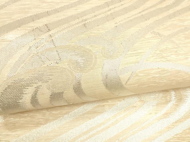 平和屋着物*夏物 六通柄 本袋帯 流水文 銀糸 正絹 逸品 DABA0256cm