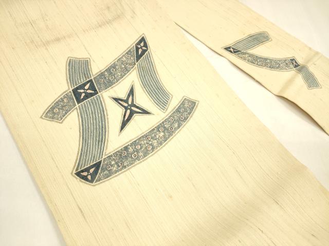 平和屋着物*夏物 九寸名古屋帯 型染 作家物 抽象文様 麻 逸品 DABA0327cm