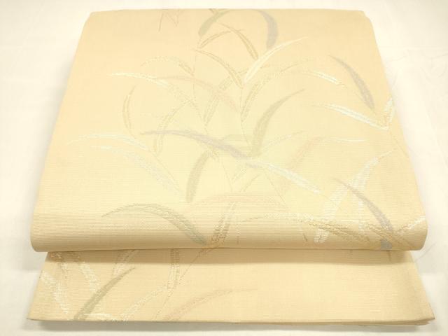 平和屋着物＊夏物　六通柄袋帯　　草葉文　金糸　正絹　逸品　DABA0345cm 平和屋着物＊夏物 六通柄袋帯 草葉文 金糸 正絹 逸品 DABA0345cm