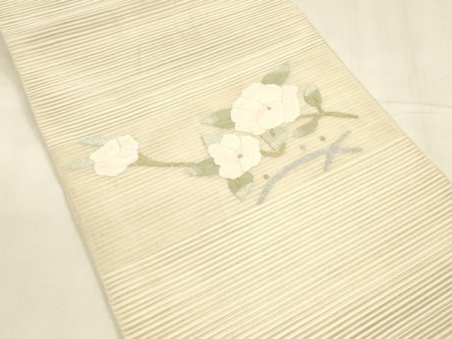 平和屋着物*夏物 絽綴れ 八寸名古屋帯 枝花文 金銀糸 正絹 逸品 DABA0349cm