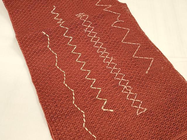 平和屋着物*夏物 八寸名古屋帯 抽象文様 正絹 逸品 DABA0351cm
