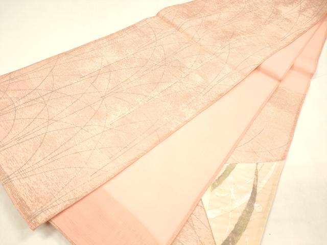 平和屋着物*夏物 六通柄袋帯 切嵌 露草文 金銀彩 正絹 逸品 DABA0370cm