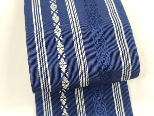 平和屋着物●男性 本場筑前博多織 角帯 献上 証紙付き 正絹 逸品 DABA0390cm