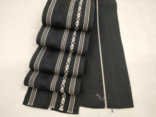 平和屋着物●男性 本場筑前博多織 角帯 献上 証紙付き 正絹 逸品 DABA0401cm