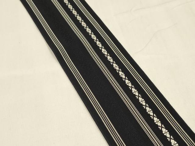 平和屋着物●男性 本場筑前博多織 角帯 献上 証紙付き 正絹 逸品 DABA0401cm