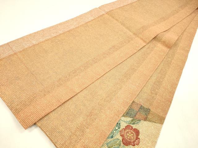 平和屋着物*夏物 太鼓柄袋帯 枝花立波文 金彩 正絹 逸品 DABA0462cm