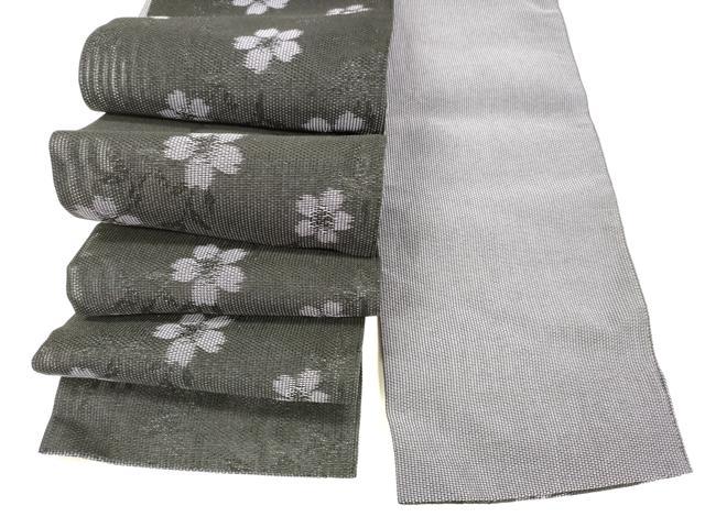 平和屋着物＊夏物　半幅帯　枝桜　黒地　DABA0468cm 平和屋着物＊夏物 半幅帯 枝桜 黒地 DABA0468cm