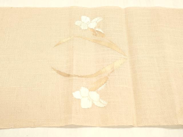 平和屋着物*夏物 八寸名古屋帯 草花文 DABA0470cm