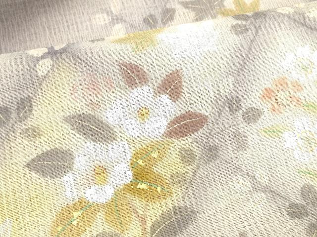 平和屋着物*夏物 太鼓柄袋帯 草花文 金彩 正絹 逸品 DABA0472cm
