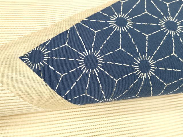 平和屋着物*夏物 絽綴れ 八寸名古屋帯 麻の葉文様 正絹 逸品 DABA0487cm