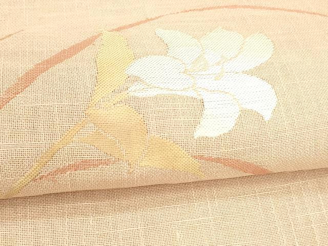 平和屋着物*夏物 八寸名古屋帯 草花文 DABA0504cm