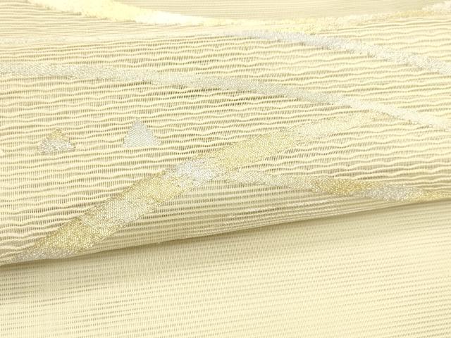 平和屋着物*夏物 八寸名古屋帯 抽象文様 金銀糸 正絹 逸品 DABA0514cm