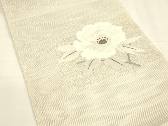 平和屋着物*夏物 八寸名古屋帯 牡丹 正絹 逸品 DABA0517cm