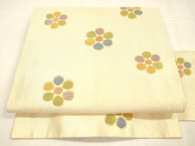 平和屋着物●九寸名古屋帯 舞花文 金糸 ゑり善扱い 正絹 逸品 DABA0583cm