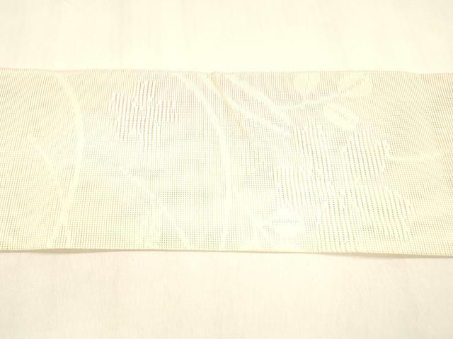 平和屋着物*夏物 八寸名古屋帯 草花文 DABA0686cm
