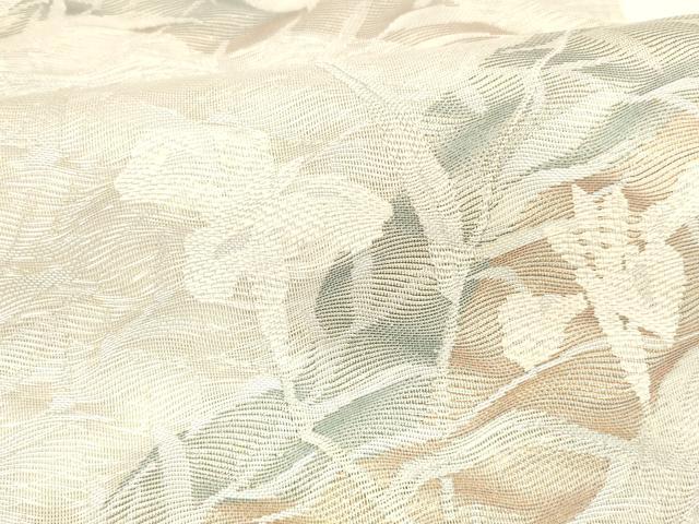 平和屋着物*夏物 六通柄袋帯 流水草花文 銀糸 正絹 逸品 DABA0689cm