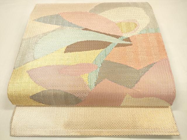 平和屋着物●太鼓柄袋帯 抽象文様 金銀糸 正絹 逸品 DABA0770cm