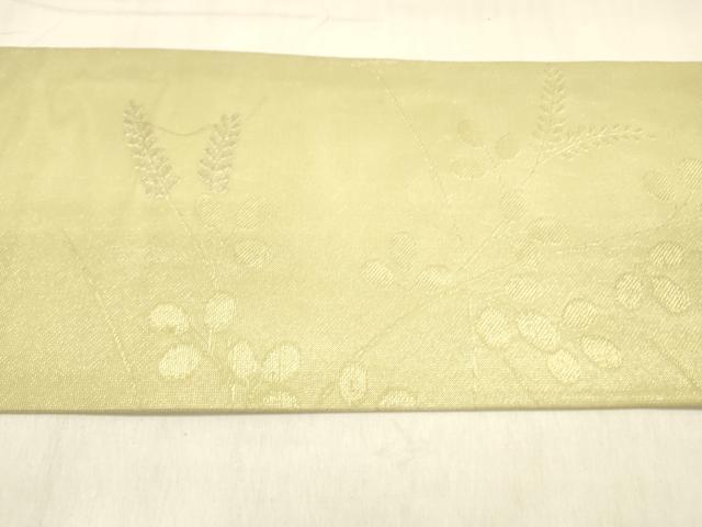 平和屋着物*夏物 九寸名古屋帯 草葉文 金銀糸 正絹 逸品 DABA0866cm