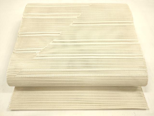 平和屋着物＊夏物　絽綴れ　八寸名古屋帯　流水文　正絹　逸品　DAAW4223cm 平和屋着物＊夏物 絽綴れ 八寸名古屋帯 横段文 練色 正絹 逸品 DABA0903cm
